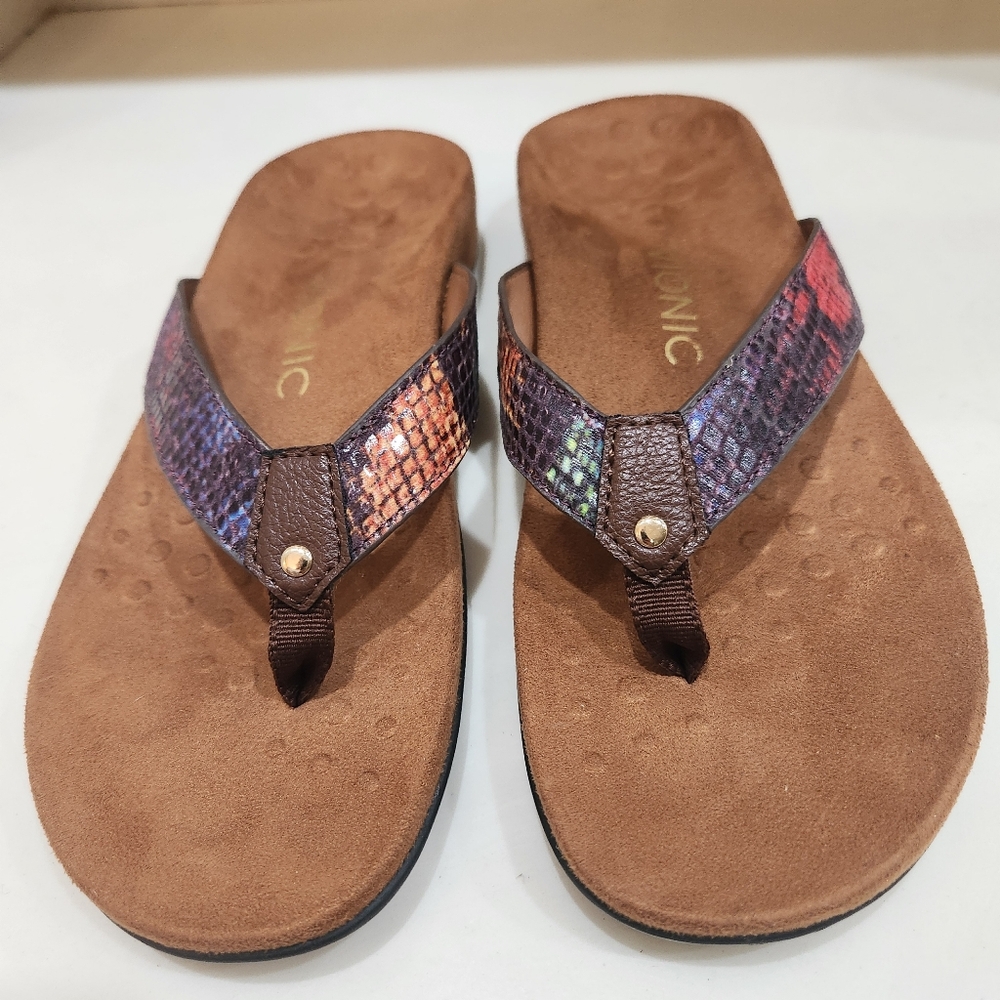 Vionic Multi-Colored Snake Skin Pattern Sz 7 Sand… - image 1